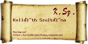 Kolláth Szultána névjegykártya